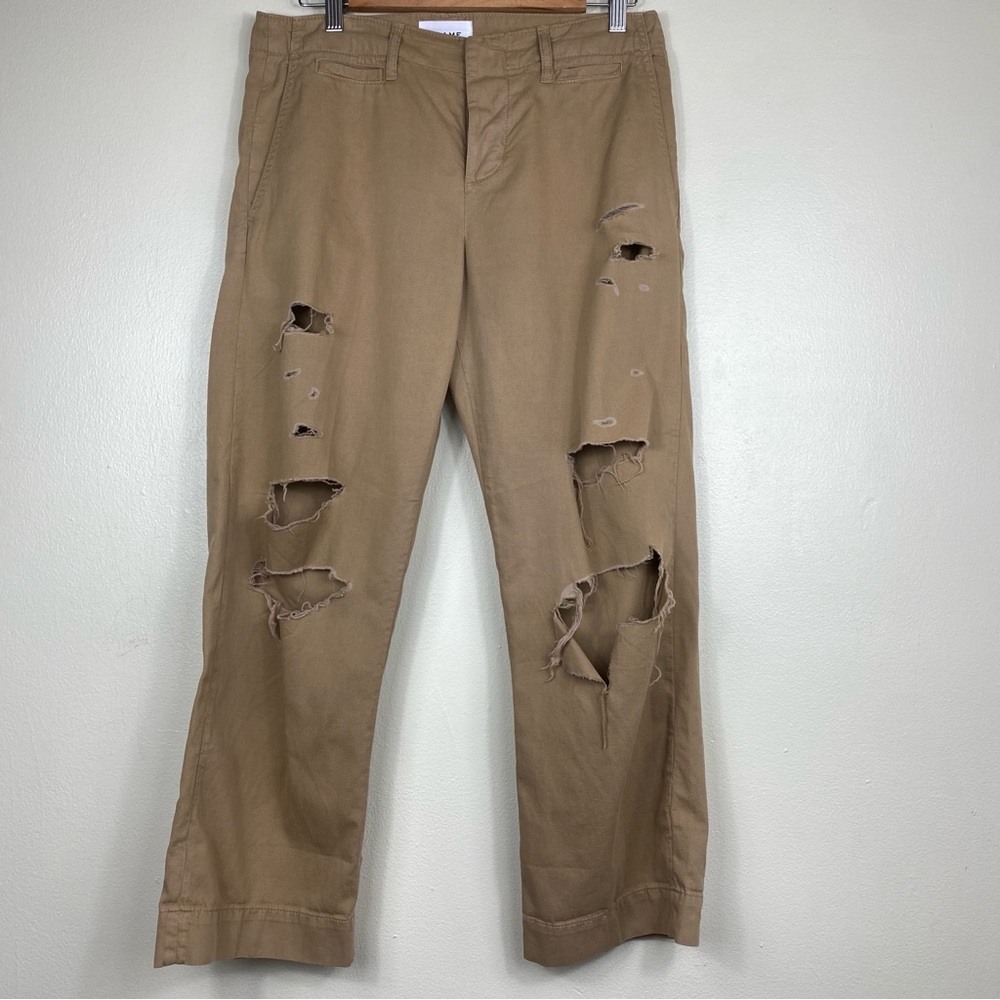Frame Women's Le Tomboy High-Rise Cotton Trousers Size 26 Button Fly
